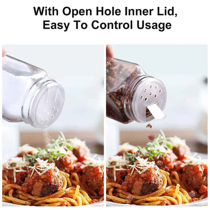 12pcs Seasoning Bottle 120ml Clear Plastic Spice Jar Spice Pepper Salt Storage Bottle Container w/ funnel Kitchen Gadget Tool