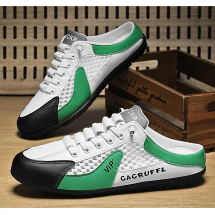 2025 Nuove slip-on casual da uomo: mezze pantofole durevoli, comode, traspiranti ed eleganti