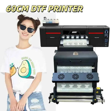 Epson original F1080A1 heads DTF printer 62cm DTF film paper feeding wide format DTF plotter powder shaking machine with dryer