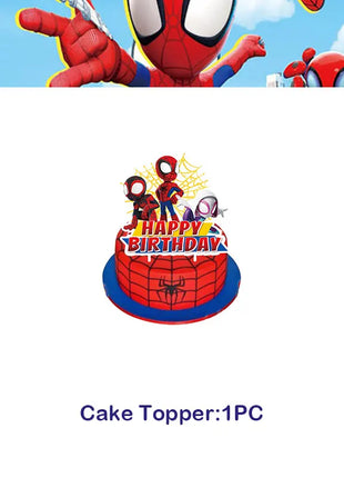 Set Decorazioni per Festa di Compleanno Spidey e Amici, Articoli per la Tavola, Bicchieri, Piatti, Palloncini, Striscione, Sacchetti Regalo, Decorazioni per Torte, Accessori per Bambini