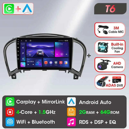 Srnubi Car Radio for Nissan Juke YF15 2010 - 2014 Carplay 4G Multimedia Video Player Navigation GPS WIFI Android Auto Autoradio