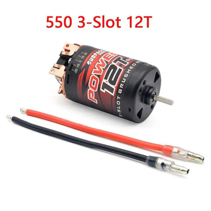 SURPASS HOBBY 550 3-Slot Brushed Motor 12T 14T 20T 25T 30T 35T 3.175mm Shaft for 1:10 Traxxas SCX10 RC Crawler KM2 Model Car