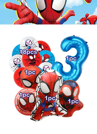 Set Decorazioni per Festa di Compleanno Spidey e Amici, Articoli per la Tavola, Bicchieri, Piatti, Palloncini, Striscione, Sacchetti Regalo, Decorazioni per Torte, Accessori per Bambini