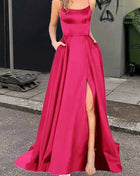 Nuovo per le donne Abito elegante Moda estiva Festa notturna Formale Abito da sera lungo con spalline Abiti da sposa eleganti