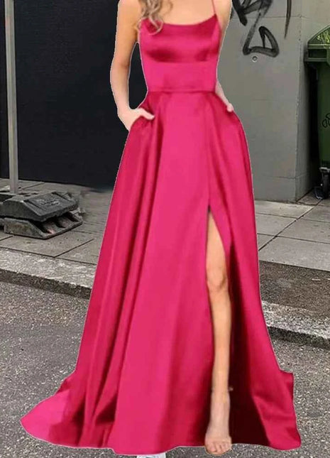 Nuovo per le donne Abito elegante Moda estiva Festa notturna Formale Abito da sera lungo con spalline Abiti da sposa eleganti