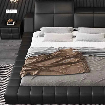 Italian tatami 180x200cm Artificial leather high Headboard bed luxury Double bed furniture queen frame bed sets full furniture