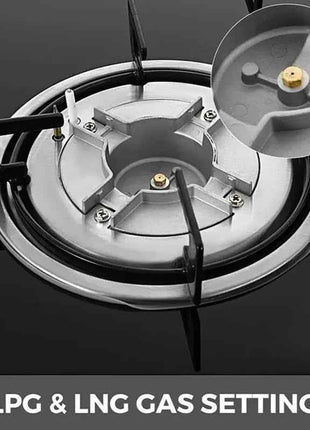 Gas Stove Cooker 5-Burner Class B Electric Stove Tempered Glass Battery Built-In Cooktop for Kitchen Table Top Hotels Households