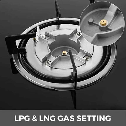 Gas Stove Cooker 5-Burner Class B Electric Stove Tempered Glass Battery Built-In Cooktop for Kitchen Table Top Hotels Households
