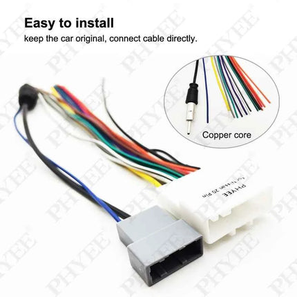 Cablaggio Radio a 20 Pin, cavo Antenna connettore a 3Pin, cavi fai da te per Car Multimedia, per Nissan Qashqai Versa Sentra X-trail