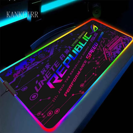 Mouse Pad Asus Rgb Gaming Mause Mat Anime Mats Gamer Rug Pc Xxl Cute Pads Large Game Keyboard Carpet Backlight Mousepad