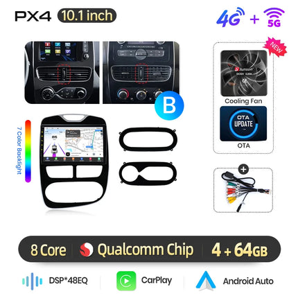 AWESAFE 10" Android Radio For Renault Clio 4 2012-2019 Wireless CarPlay GPS Navigation 4G CAN-BUS Plug and Play Autoradio DSP BT