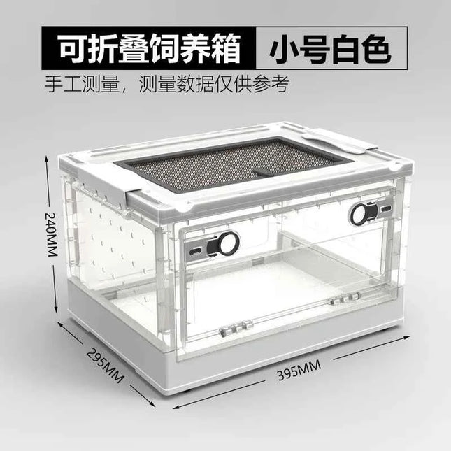 Plastic Reptile Feeding Box Reptiles Breeding Enclosure Cages Reptile Portable Transport Container for Lizard Bearded Dragon