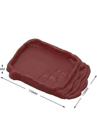 〔CC55〕Reptiles Water Dish With Anti-Slip Imitation Rock Ladders Food Water Bowl For Turtle Lizards Gecko Small Pet Supplies