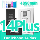 0 Cycle High Capacity Battery For iPhone 11 11Pro 12Pro 12 13 14 13Pro 14Pro Max Mini Phone Bateria + Free Tool Kit