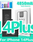 0 Cycle High Capacity Battery For iPhone 11 11Pro 12Pro 12 13 14 13Pro 14Pro Max Mini Phone Bateria + Free Tool Kit