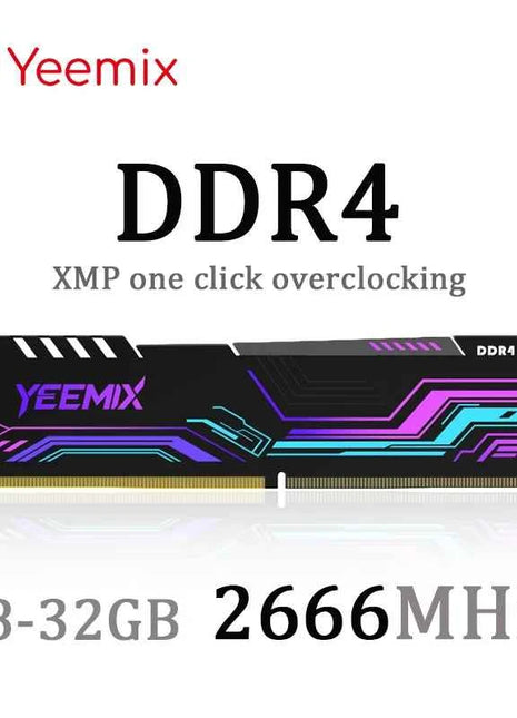 Yeemix DDR4 8GB 32GB 16GB 2666MHz 3200MHz 3600MHz Desktop Memory Dimm Heat dissipation XMP overclocking High Compatible RAM