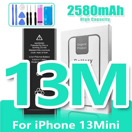 0 Cycle High Capacity Battery For iPhone 11 11Pro 12Pro 12 13 14 13Pro 14Pro Max Mini Phone Bateria + Free Tool Kit