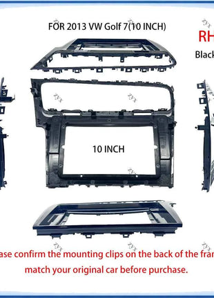 Cornice per autoradio per VW Golf 7 MK7 2013, pannello stereo da 10 pollici, cablaggio e decoder Canbus