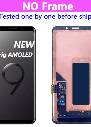 Display AMOLED per SAMSUNG Galaxy S9 G960 Display Touch Screen Digitizer Assembly G960F/DS OLED LCD con sostituzione del telaio