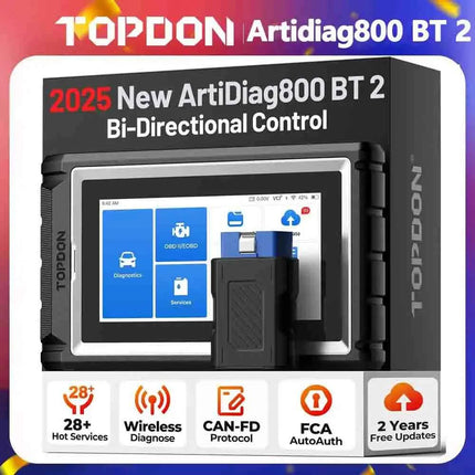 TOPDON Artidiag800 BT 2 Automotive Car Diagnostic Tool Full System OBD2 Scanner 2 Years Free Update Scan Tool VCI Repair Tool