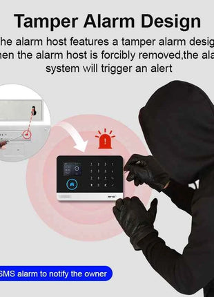 PGST set allarme sicurezza antifurto WiFi 4G Works with Tuya Smart Life impianto senza fili intelligente per abitazione negozio ufficio sensori movimento configurazione facile utilizzo immediato