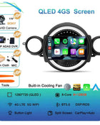 Android16 Radio Qled For BMW MINI Cooper R56 R60 2007 - 2014 Car intelligent systems Navigation GPS Carplay Android auto WIFI+5G