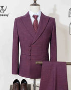 ST Cassy Elegant mens suits for wedding Slim fit Double Breasted Multiple buttons Casual Business Two-piece dress party outfit