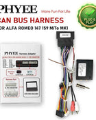 Cablaggio Mini-ISO con Decoder CAN Bus per Alfa 147 159 MiTo MK1 Giulietta 2010-2013, Ritenzione SWC, Adattatore Android P&P 16 Pin
