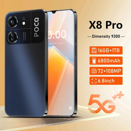 Versione globale 2026 X8 Pro di alta qualità, sistema intelligente originale 4G 5G dual SIM dual standby, batteria da 6800mAh