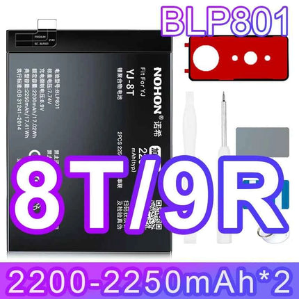 NOHON Replacement Battery for OnePlus 7T 8T 9RT 10T 12 11 9 8 7 6T 6 5T 5 7TPro Phone Batteries BLP801 BLP685 BLP745 BLP743