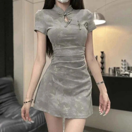 Abito vintage per donna Abbigliamento Cheongsam Stile etnico Mini Sexy Streetwear Abiti di moda Estate Qipao Elegante festa