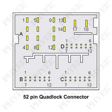 Adattatore per cablaggio di prolunga connettore Quadlock a 52 pin Cavo di cablaggio Plug Play per Volkswagen Golf Jetta Tiguan Passat Audi A3 A6