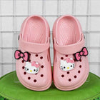 Pantofole per bambini con fiocco Hello Kitty, sandali estivi leggeri e traspiranti per bambine, scarpe da spiaggia