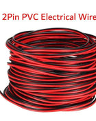 DC12V 2Pin Extension Electrical Power Wire 5M~100M Red Black Connect Cable 18 20 22 AWG PVC Copper Cord Line For LED Strip Light