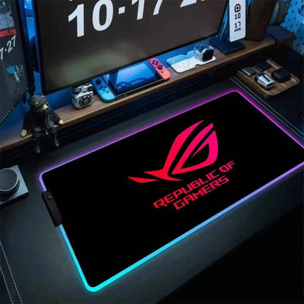 Black Mouse Pad Asus Rgb Gaming Mause Mat Anime Mats Gamer Rug Pc Xxl Cute Pads Large Game Keyboard Carpet Backlight Mousepad