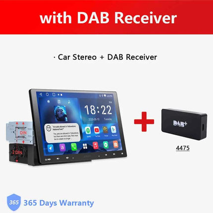 10 inch Android Car Stereo Single 1 Din Retractable Screen Apple CarPlay Android Auto 1Din Car Bluetooth Radio Head Unit