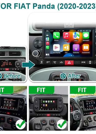 Wireless 7'' Carplay Android 15 Auto Stereo autoradio For Fiat Panda 2020-2023 2 din Car Radio Multimedia player Screen 4G LTE