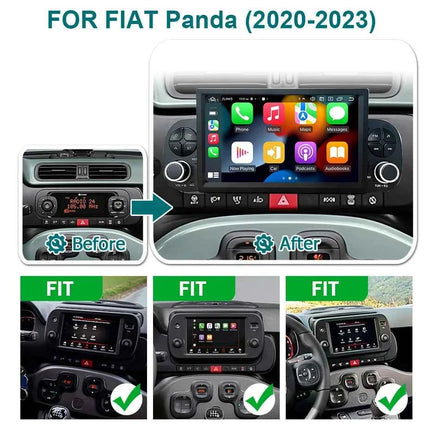 Wireless 7'' Carplay Android 15 Auto Stereo autoradio For Fiat Panda 2020-2023 2 din Car Radio Multimedia player Screen 4G LTE