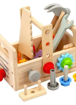 Kids Wooden Tool Bench Set with Repair Tools - Montessori Workbench, Construction & Educational Toy, Christmas Birthday Gifts