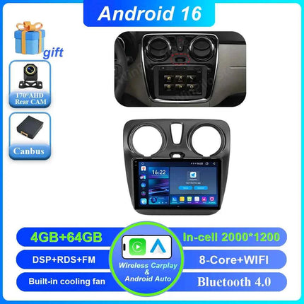 Android 16 Car For Renault Dokker Lodgy Dacia 2012 - 2020 Auto Radio Multimedia Player Android Auto Carplay Navigation GPS Wifi