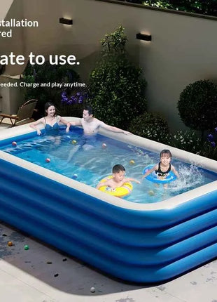 Piscina Gonfiabile in PVC Spesso, Pieghevole, Portatile, Grande per Famiglie, Giardino, Bambini e Adulti, con Scivolo, Accessori per Piscina
