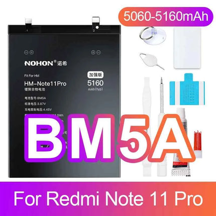 NOHON Battery for Xiaomi Redmi Note 13 12 11 10 Pro 9 8 7 6 5 4 11S 10S 9S Batteries BN5P BN53 BN46 BN45 BN5D BP47 BP4K BM5T