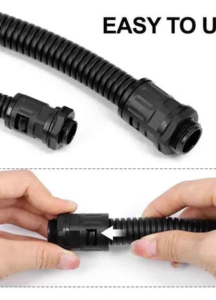 AD 10/13/15.8/18.5 - 34.5mm Tubo corrugato Giunto in nylon Cavo automobilistico Cavo motore Cablaggio isolato Soffietto Connettori per tubi