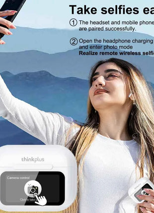 Original Thinkplus Wireless Bluetooth Earphones ANC Noise Reduction Earbuds HD Mic Call Gamer Headsets LED Touch Screen Control