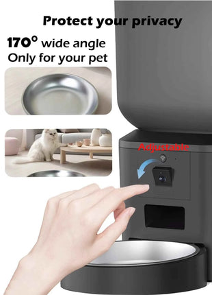 5G Automatic Cat Feeder With 1080p Camera Video WiFi Cat Food Dispenser Pet Smart Voice Recorder Remote Control Pet Auto Feeder