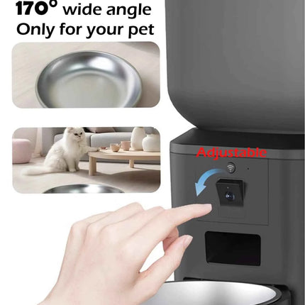 5G Automatic Cat Feeder With 1080p Camera Video WiFi Cat Food Dispenser Pet Smart Voice Recorder Remote Control Pet Auto Feeder