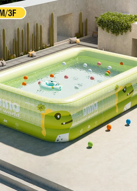 Piscina Gonfiabile 1.5-2.6M per Bambini e Adulti, Grande Piscina Familiare in PVC per Feste, Giocattoli da Esterno per Bambini, Piscina Estiva Rinforzata