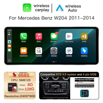 12.3"Android 14 Car Multimedia For MercedesBenz W204 W205 2007-2018 Wireless Auto Radio Player Stereo Screen Head Unit Carplay