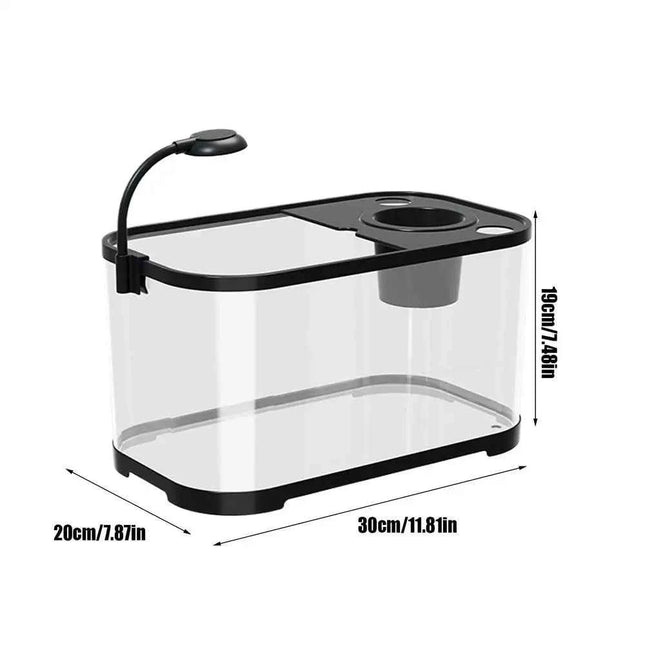 Aquarium Kit Small Betta Fish Tank For Beginners Desktop Beginner Aquarium Household Fish Bowl For Betta Tortoise Frog