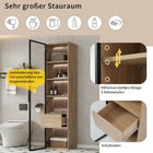 Lazyspace 5-Layer Bathroom Cabinet with LED Light Strip, Wooden Bathroom Shelf with 1 Drawers and 1 Glass Door